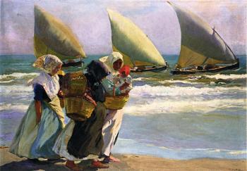 Joaquin Sorolla Y Bastida : Three Sails